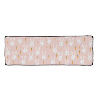 Rabbit And Carrot Pattern Print Long Kitchen Mat