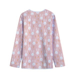 Rabbit And Carrot Pattern Print Long Sleeve Short Coat