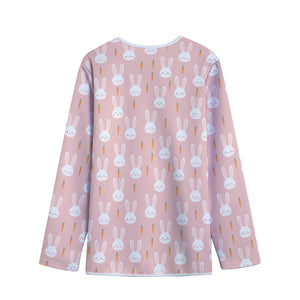 Rabbit And Carrot Pattern Print Long Sleeve Short Coat