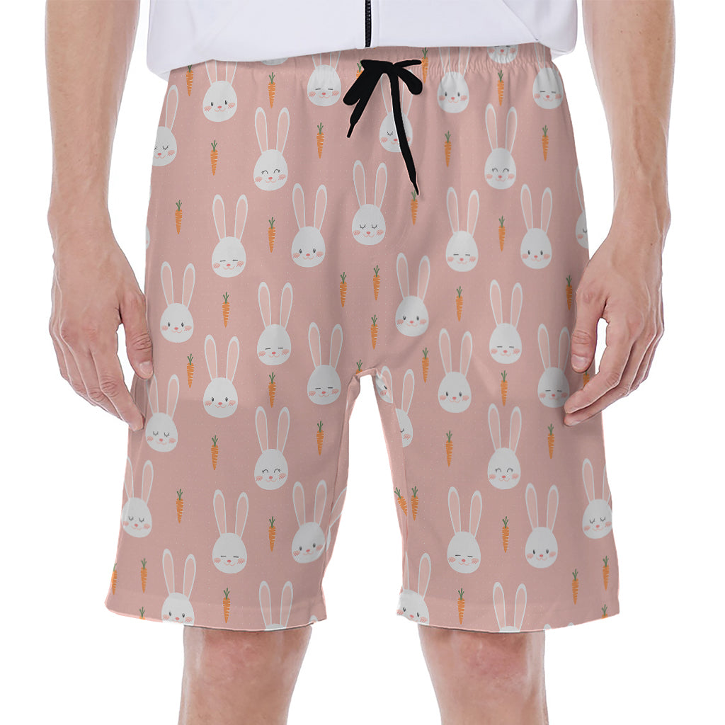 Rabbit And Carrot Pattern Print Men's Beach Shorts