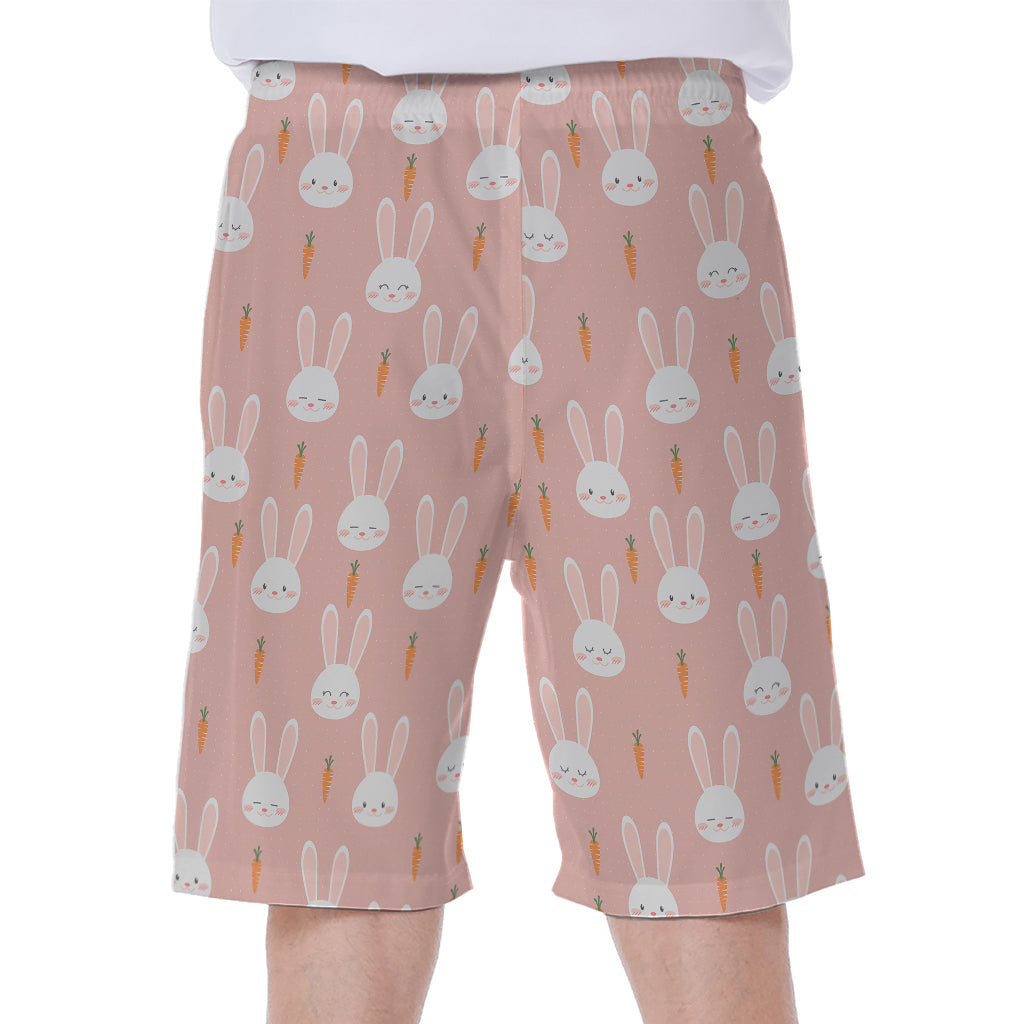 Rabbit And Carrot Pattern Print Men's Beach Shorts