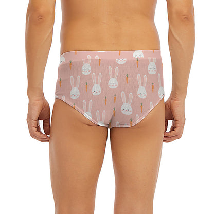 Rabbit And Carrot Pattern Print Men's Briefs