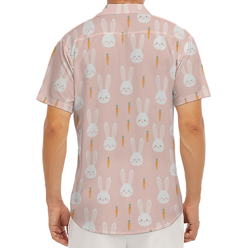 Rabbit And Carrot Pattern Print Men's Deep V-Neck Shirt