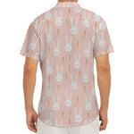 Rabbit And Carrot Pattern Print Men's Deep V-Neck Shirt