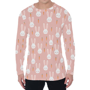 Rabbit And Carrot Pattern Print Men's Long Sleeve T-Shirt