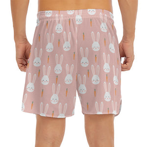 Rabbit And Carrot Pattern Print Men's Split Running Shorts