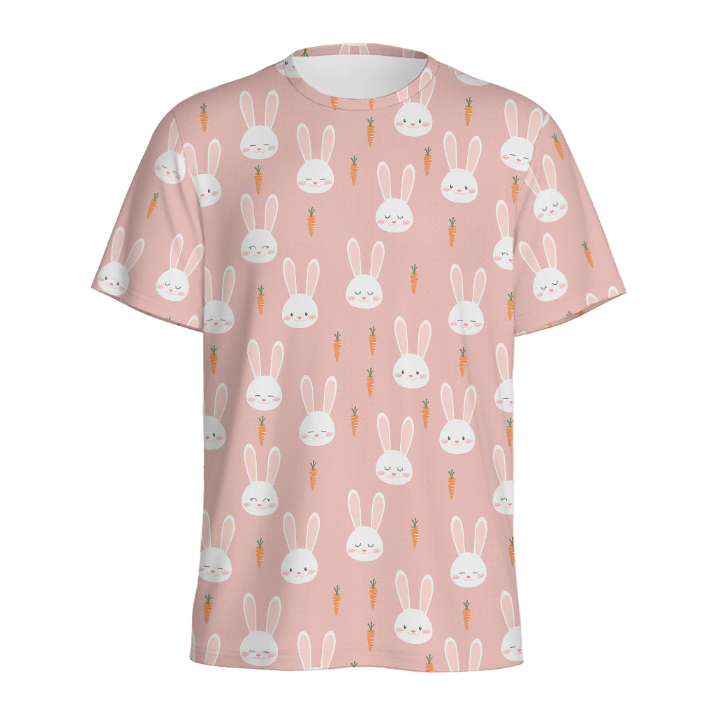 Rabbit And Carrot Pattern Print Men's Sports T-Shirt