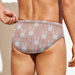 Rabbit And Carrot Pattern Print Men's Swim Briefs