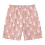 Rabbit And Carrot Pattern Print Men's Swim Trunks