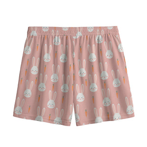 Rabbit And Carrot Pattern Print Mesh Shorts