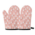 Rabbit And Carrot Pattern Print Oven Mitts