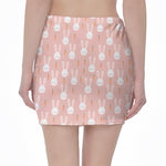Rabbit And Carrot Pattern Print Pencil Mini Skirt