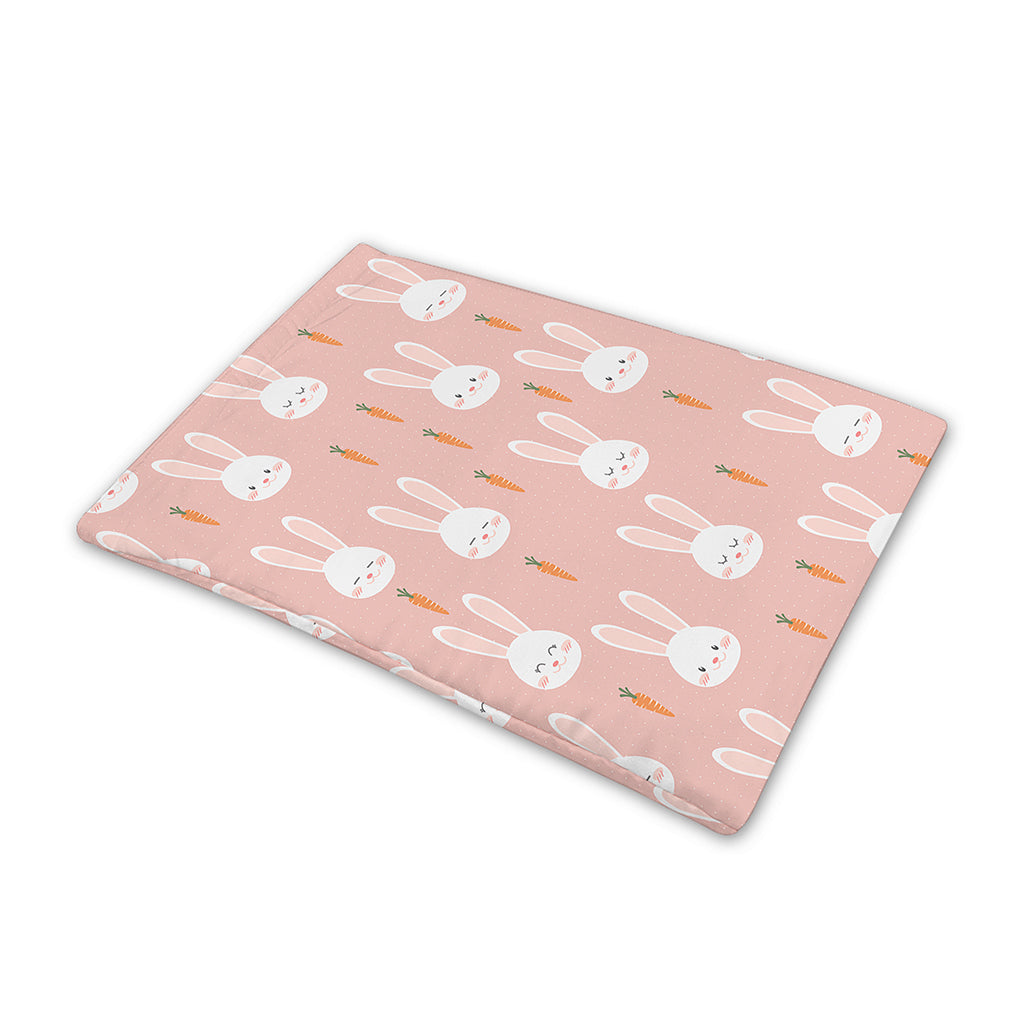 Rabbit And Carrot Pattern Print Pet Cooling Mat Cover