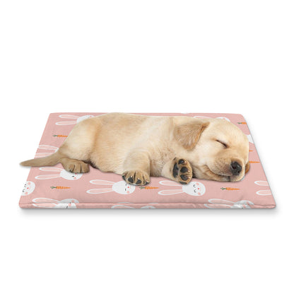 Rabbit And Carrot Pattern Print Pet Cooling Mat Cover