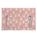 Rabbit And Carrot Pattern Print Placemat