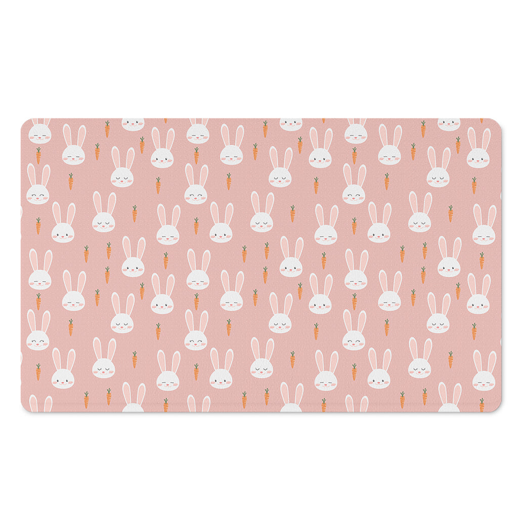 Rabbit And Carrot Pattern Print Polyester Doormat