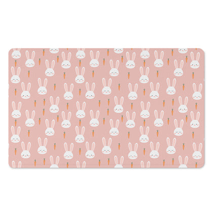 Rabbit And Carrot Pattern Print Polyester Doormat