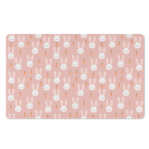 Rabbit And Carrot Pattern Print Polyester Doormat