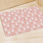 Rabbit And Carrot Pattern Print Polyester Doormat