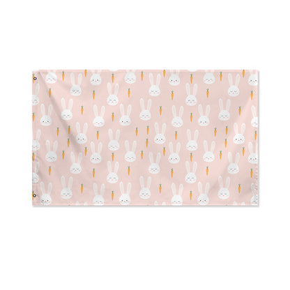 Rabbit And Carrot Pattern Print Polyester Flag