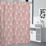 Rabbit And Carrot Pattern Print Premium Shower Curtain