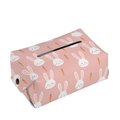 Rabbit And Carrot Pattern Print Rectangle Tissue Box Cover