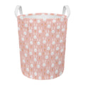 Rabbit And Carrot Pattern Print Round Laundry Basket