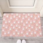 Rabbit And Carrot Pattern Print Rubber Doormat