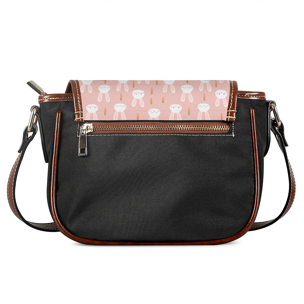 Rabbit And Carrot Pattern Print Saddle Bag