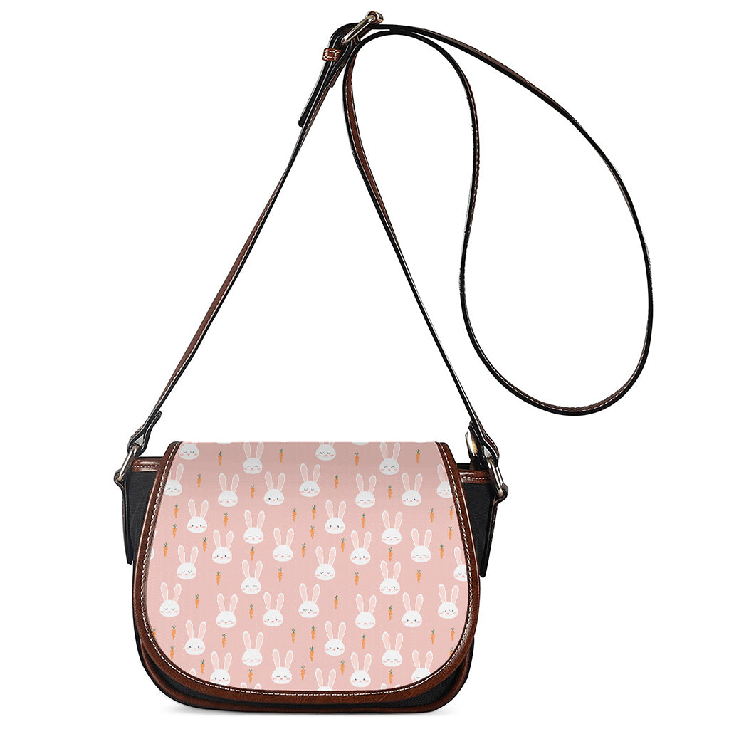 Rabbit And Carrot Pattern Print Saddle Bag