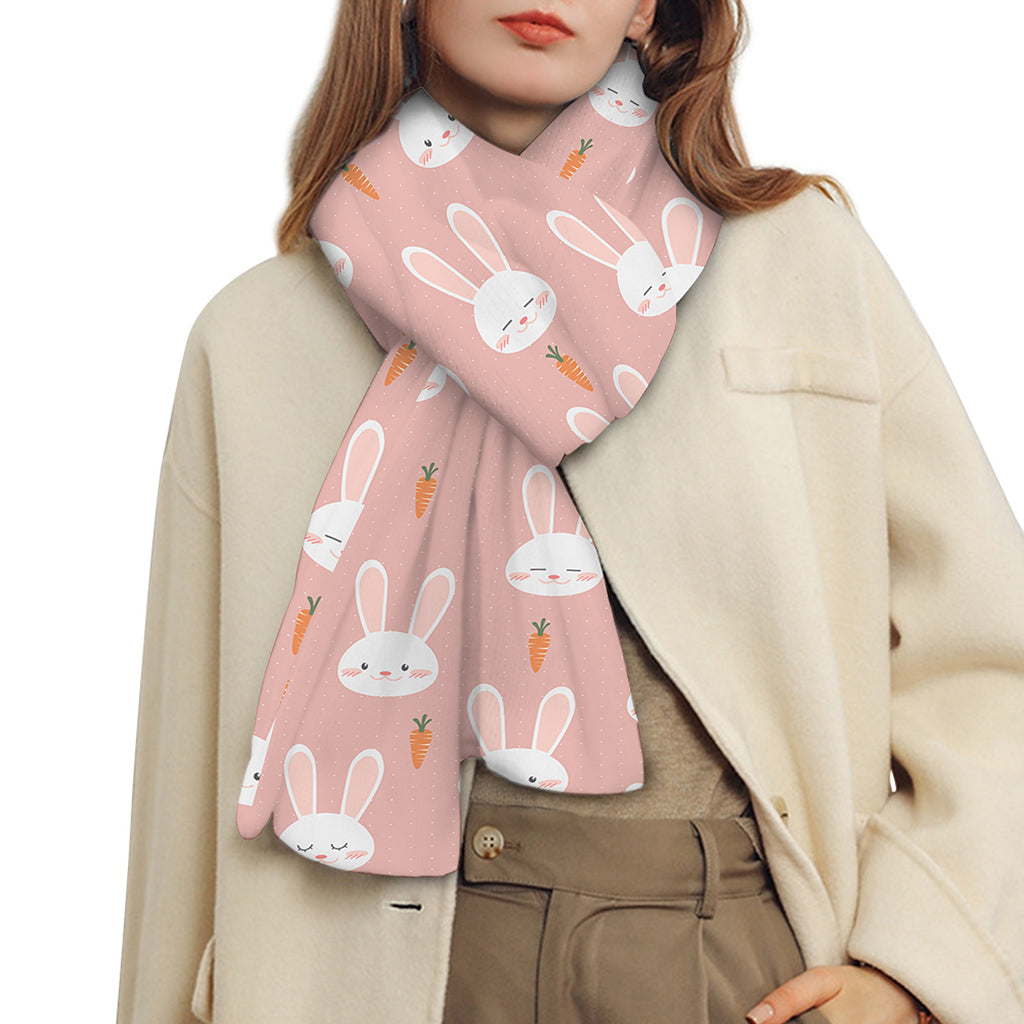 Rabbit And Carrot Pattern Print Scarf