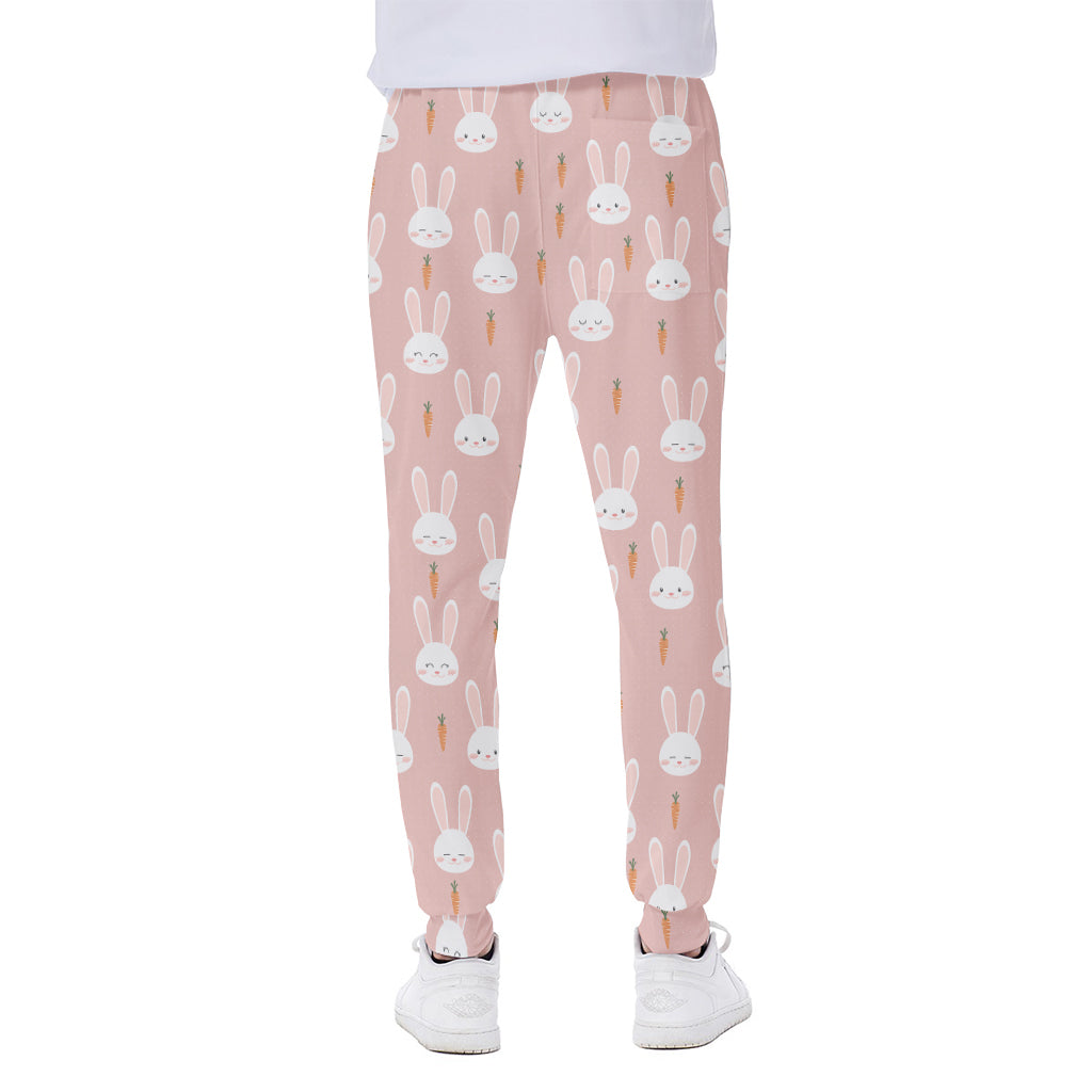 Rabbit And Carrot Pattern Print Scuba Joggers