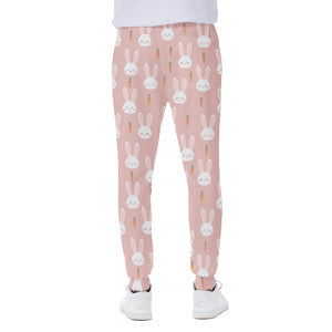 Rabbit And Carrot Pattern Print Scuba Joggers