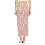 Rabbit And Carrot Pattern Print Side Slit Maxi Skirt