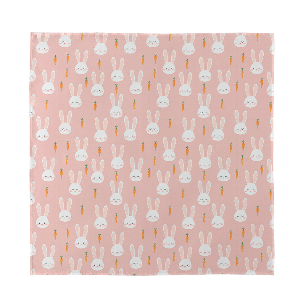 Rabbit And Carrot Pattern Print Silk Bandana