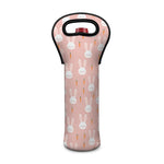 Rabbit And Carrot Pattern Print Single Neoprene Wine Tote
