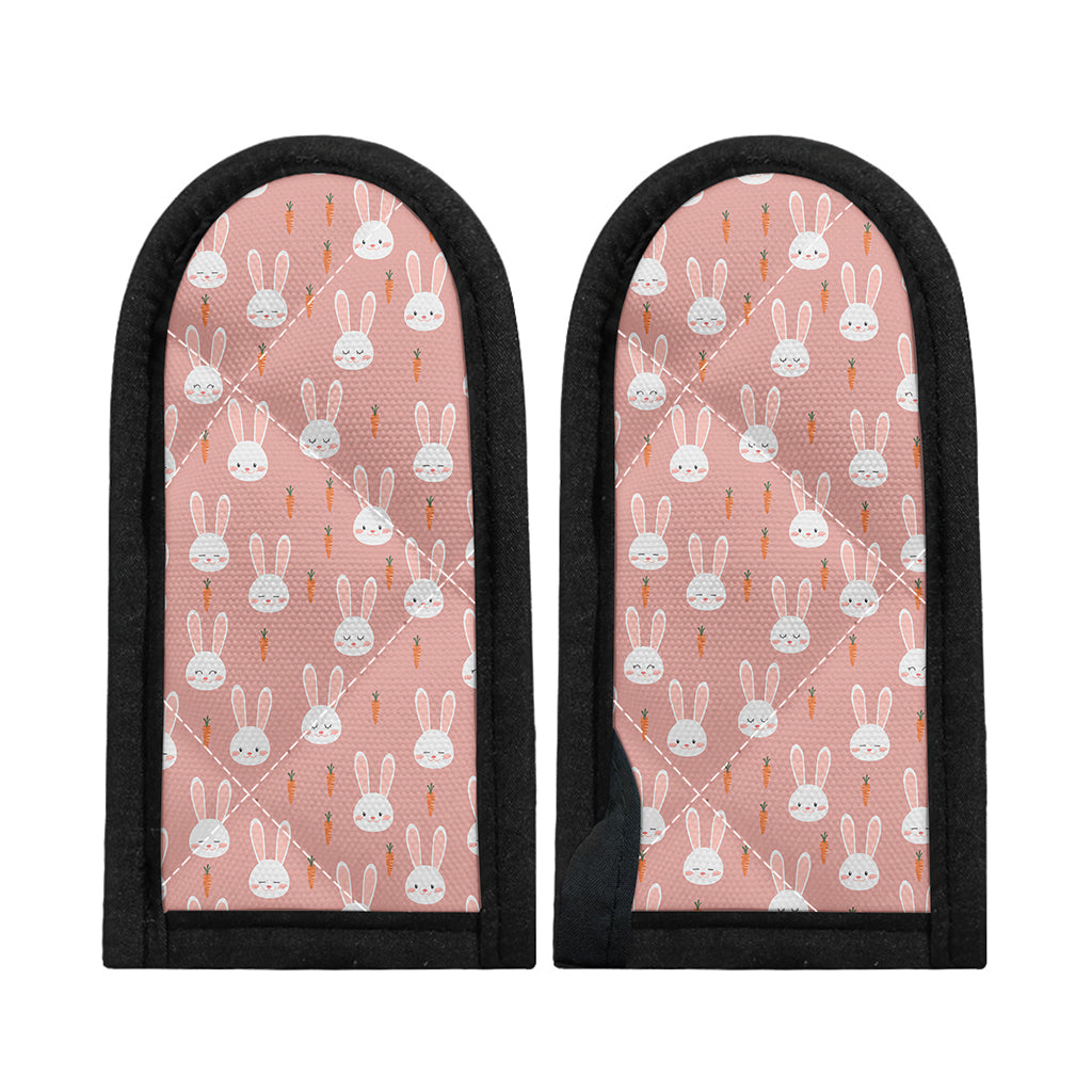 Rabbit And Carrot Pattern Print Skillet Handle Cover