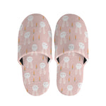 Rabbit And Carrot Pattern Print Slippers
