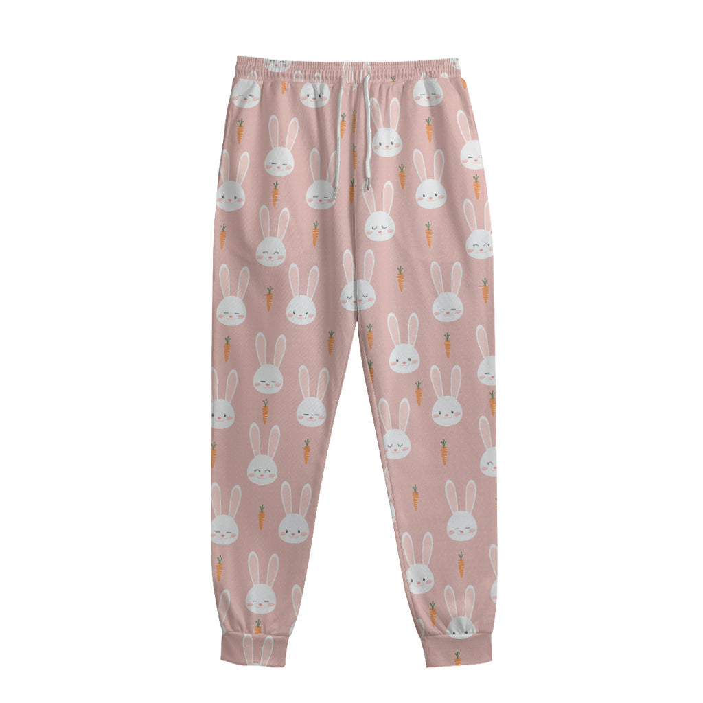 Rabbit And Carrot Pattern Print Sweatpants