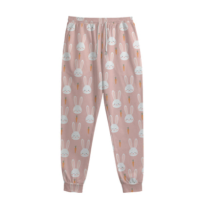 Rabbit And Carrot Pattern Print Sweatpants