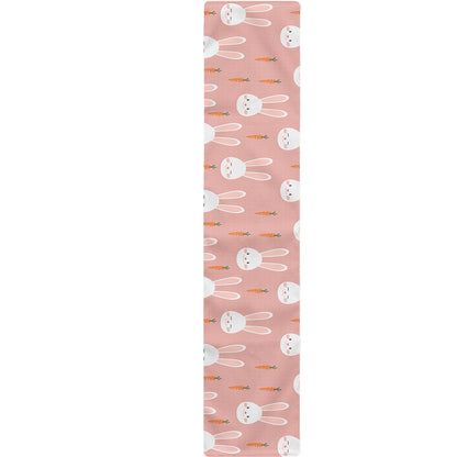 Rabbit And Carrot Pattern Print Table Runner