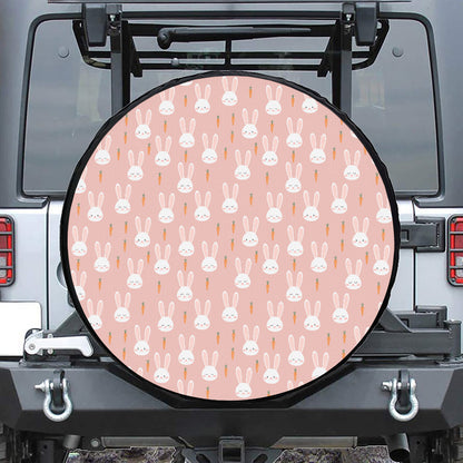 Rabbit And Carrot Pattern Print Tire Cover