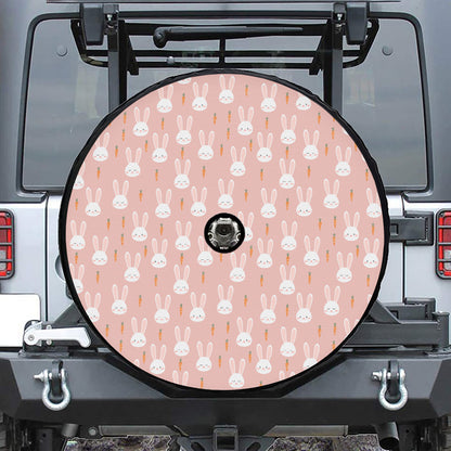 Rabbit And Carrot Pattern Print Tire Cover With Camera Hole