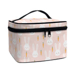Rabbit And Carrot Pattern Print Travel Makeup Bag