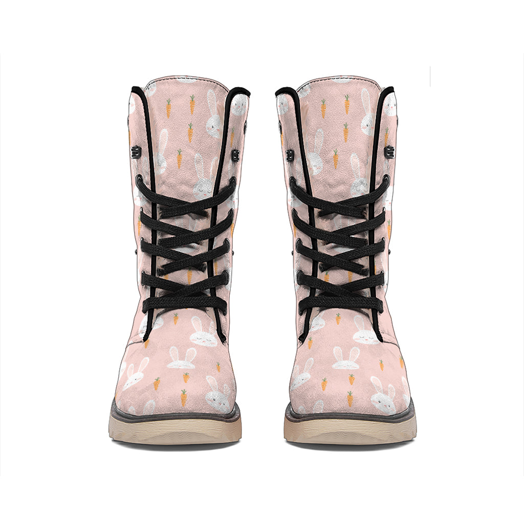Rabbit And Carrot Pattern Print Winter Boots