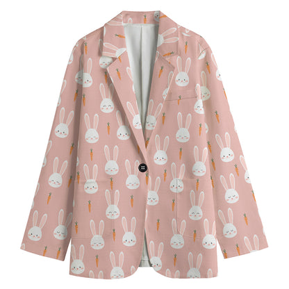 Rabbit And Carrot Pattern Print Women's Blazer