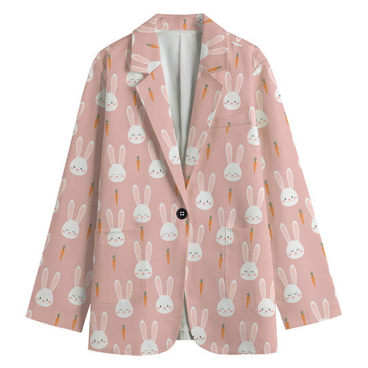 Rabbit And Carrot Pattern Print Women's Blazer