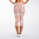 Rabbit And Carrot Pattern Print Women's Capri Leggings