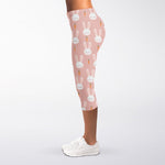 Rabbit And Carrot Pattern Print Women's Capri Leggings