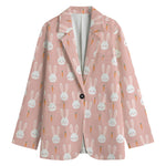 Rabbit And Carrot Pattern Print Women's Cotton Blazer